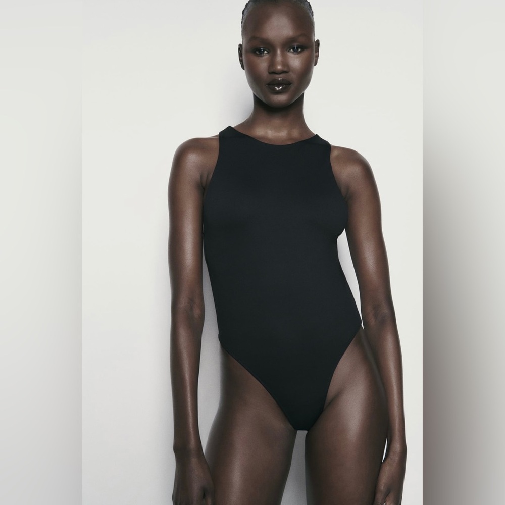 Zara Black Halterneck Bodysuit- Small